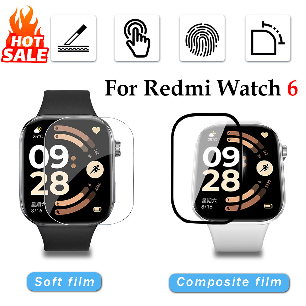 Smartwatch Watch Accessories - 1-5 ชิ้นฟิล์มนุ่มสำหรับเสี่ยวมี่ เรดมี่ วอทช์ 6 อุปกรณ์เสริมสมาร์ทวอทช์ป้องกันหน้าจอคอมโพสิตฟิล์มแข็งสำหรับเรดมี่