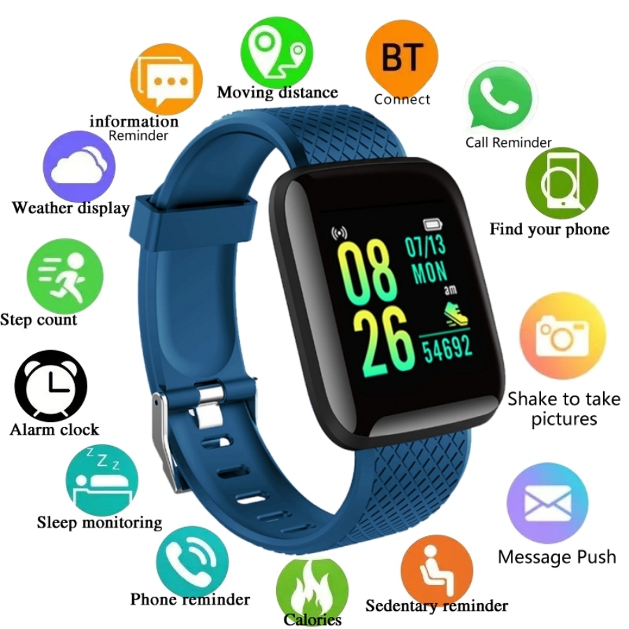 Android Smartwatch Accessories - กีฬาSmartwatchสร้อยข้อมือฟิตเนสการควบคุมเพลงผู้หญิงผู้ชายนาฬิกาสมาร์ทสําหรับAndroid Bluetoothนาฬิกาดิจิตอลนาฬิกาปลุกสภาพอากาศ