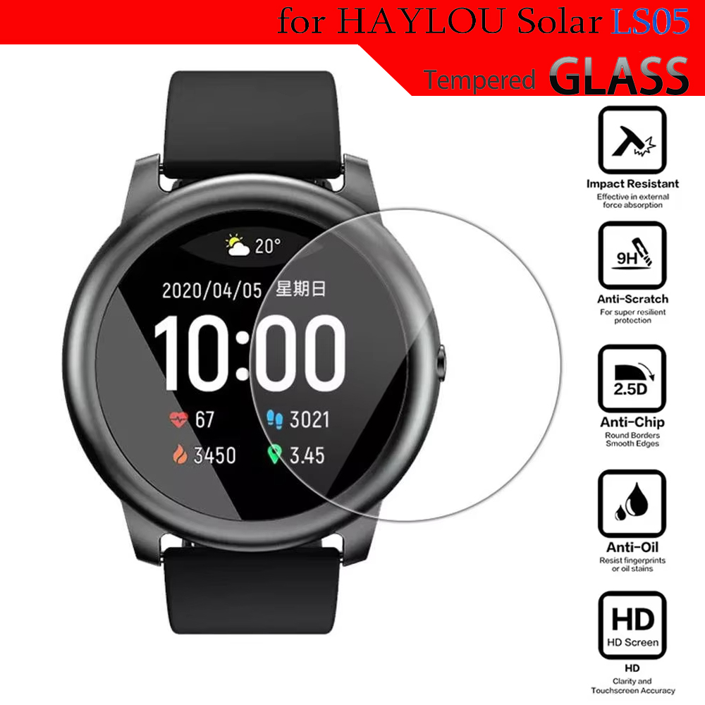 Smartwatch Watch Accessories - กระจกนิรภัยสำหรับเฮย์ลู โซลาร์ LS05 อุปกรณ์เสริมนาฬิกาอัจฉริยะความคุ้มครองเต็มรูปแบบ HD ฝาครอบใสป้องกันหน้าจอฟิล์มป้องกันรอยขีดข่วน