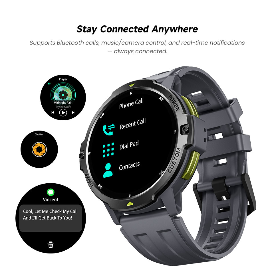 Smartwatch X - 2026 นาฬิกาอัจฉริยะ GPS รุ่นใหม่ หน้าจอ AMOLED