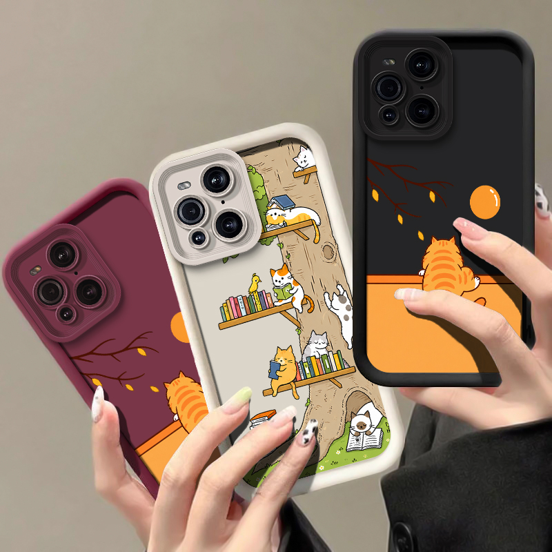 Oppo Find X8 - เคสโทรศัพท์ลายการ์ตูนสัตว์แมว สำหรับ OPPO Find X9 X8