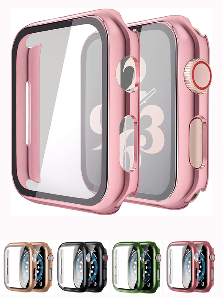 Smartwatch Watch Accessories For Women - อุปกรณ์เสริมกระจก + เคสสำหรับ Apple Watch 44มม.