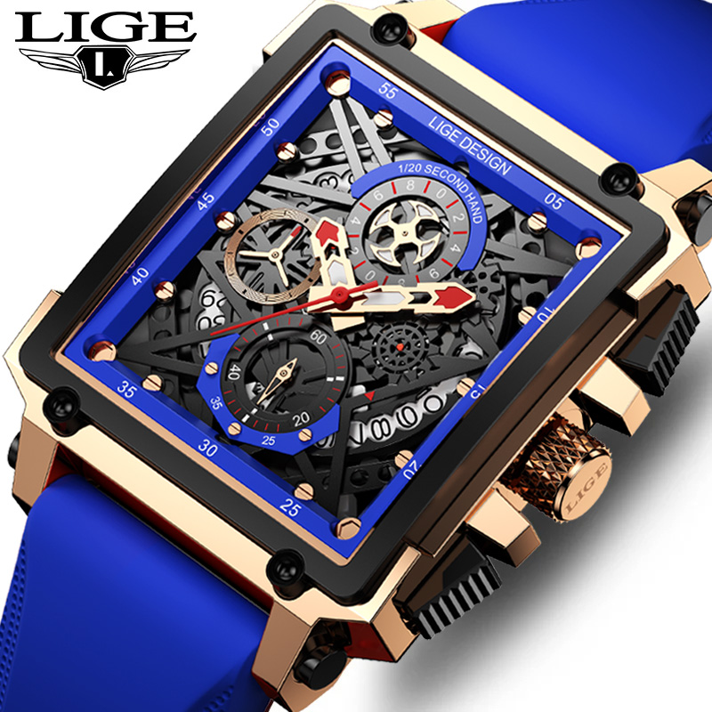 Lige นาฬิกากีฬาโครโนกราฟสำหรับ - Silicone Band Replacement บทวิจารณ์และราคา